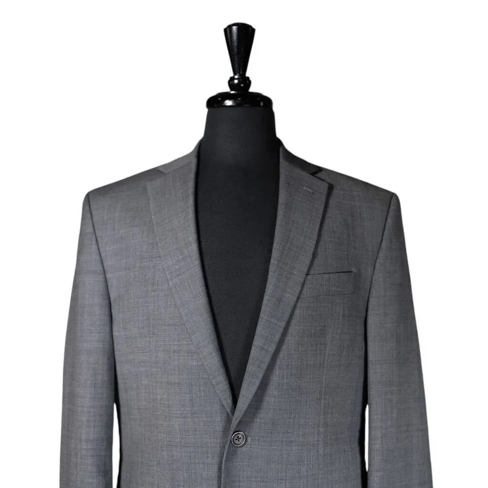 Chaps Ralph Lauren Mens Blazer Gray Wool Blend Stretch Jacket Sport Coat 38R